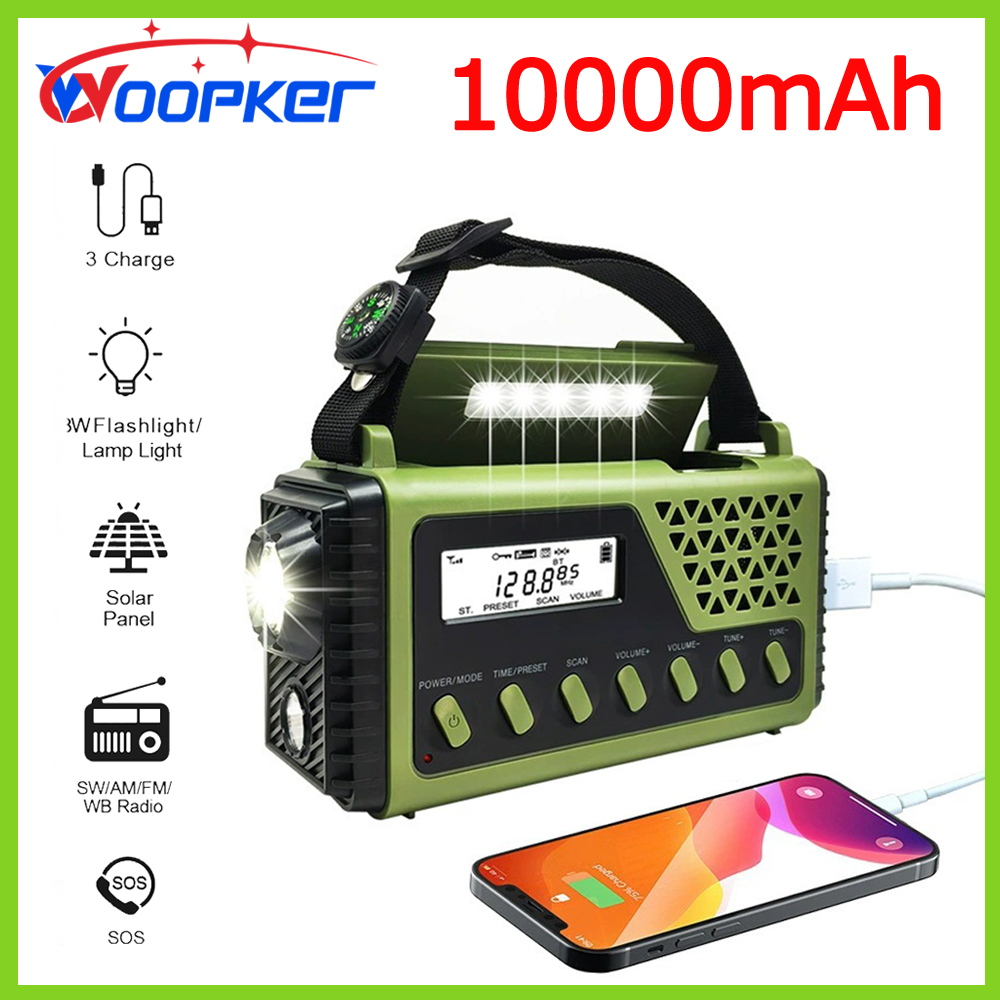 Emergency Radio Solar - Woopker Radio SY-1199 10000mAh multifuncional FM