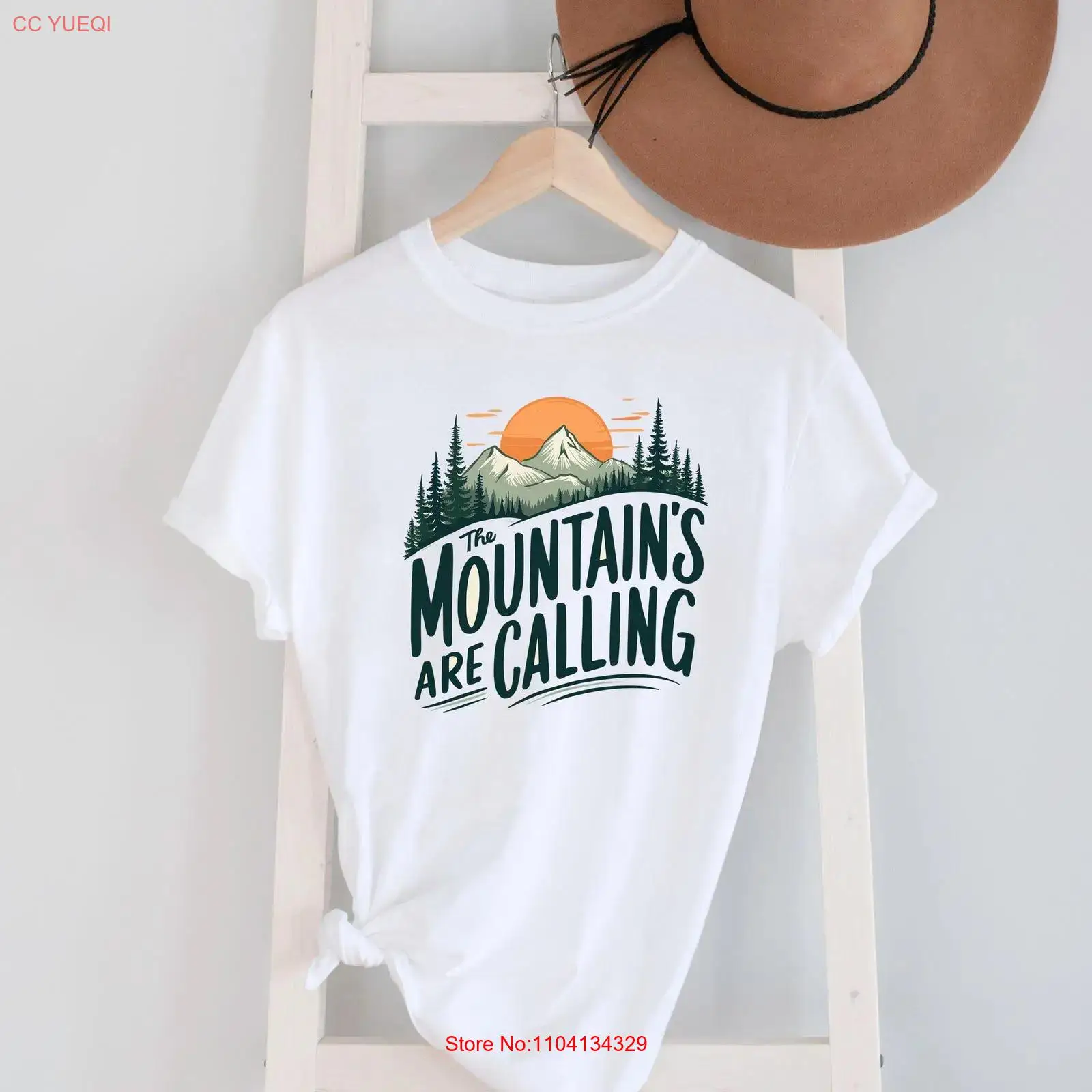 Outdoor Adventure Quotes Short - Camiseta con Estampado de Paisaje y