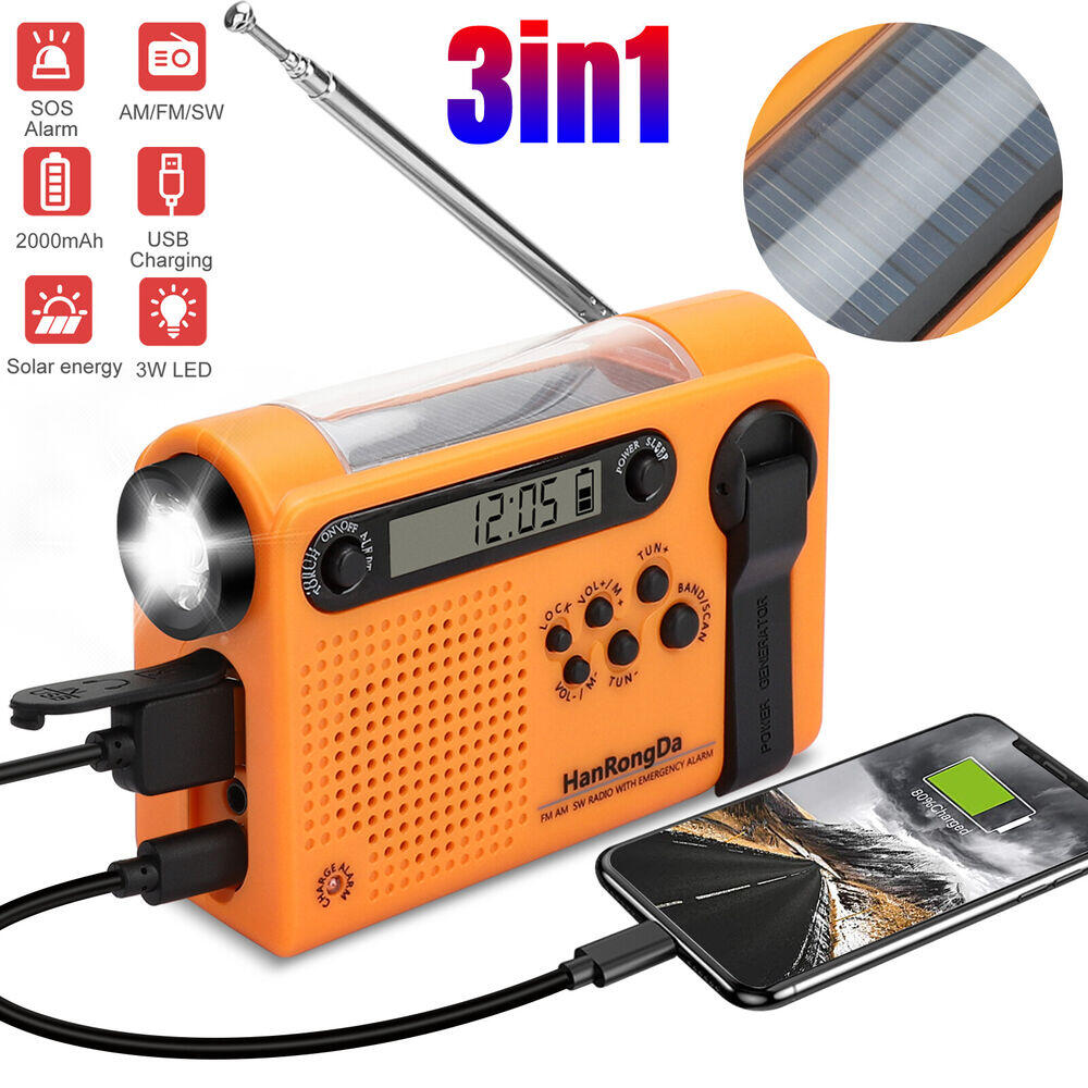 Emergency Radio Solar - Radio meteorológica de emergencia AM/FM/SW, Radio