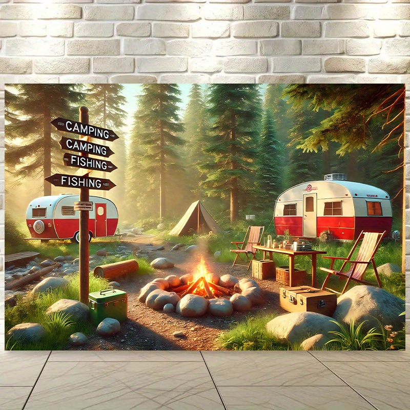 Outdoor Adventure Rv - Tapiz para caravana de camping, decoración