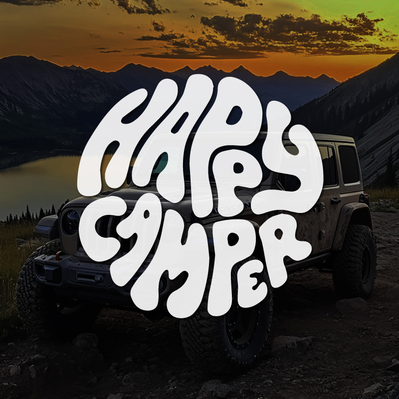 Outdoor Adventure Rv - Pegatina de Vinilo Happy Camper Boho,