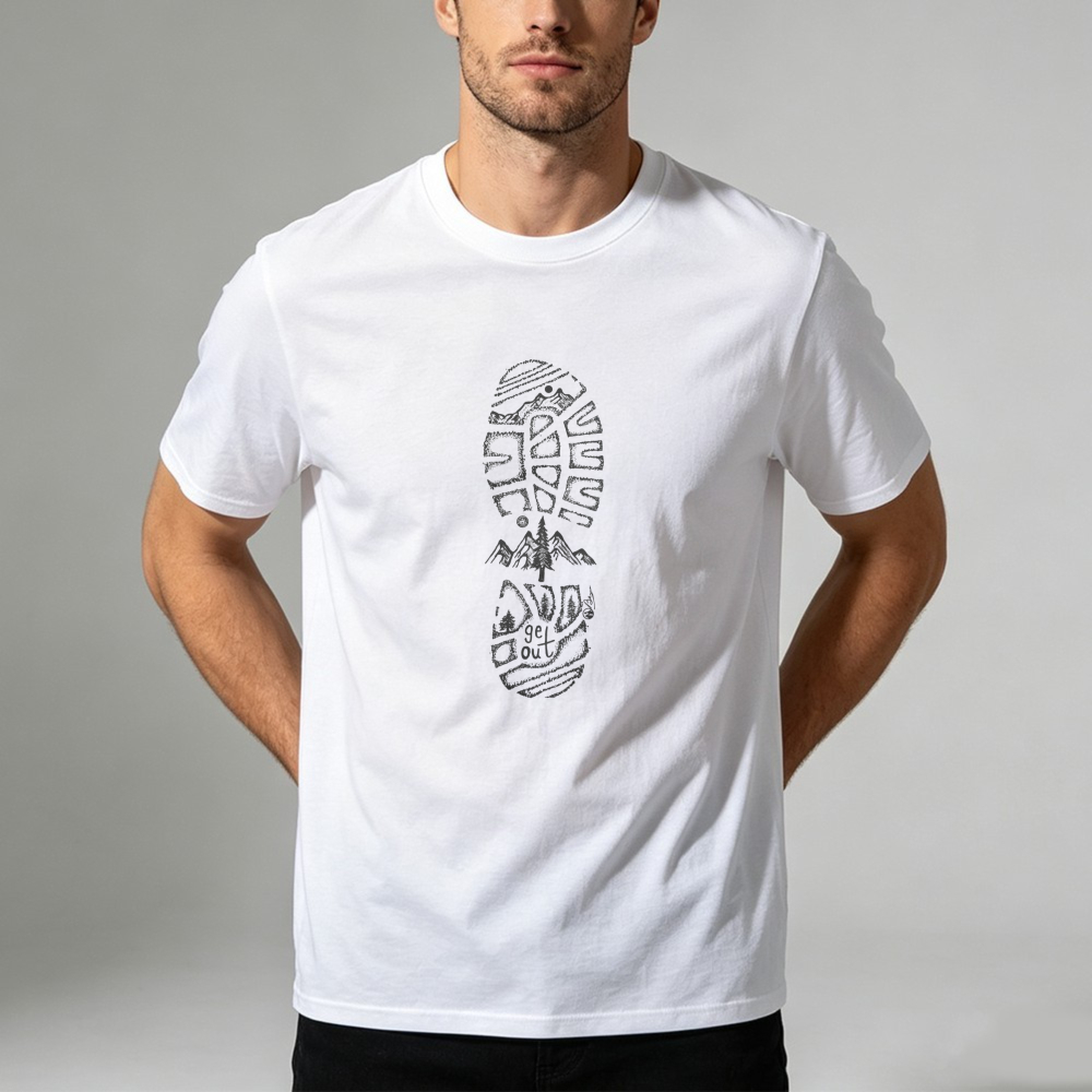 Outdoor Adventure Quotes Short - Camiseta con estampado de paisaje de
