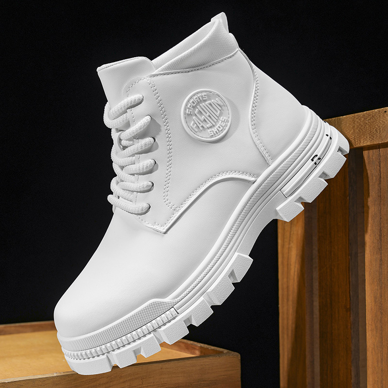 Botas de combate de cuero blan - Outdoor Adventure Shoes reseña y precio