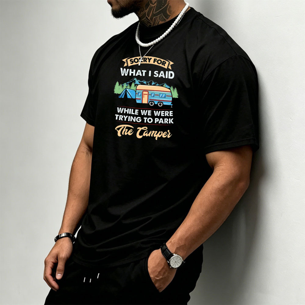 Camiseta con gráfico de campin - Outdoor Adventure Quotes Short reseña y precio