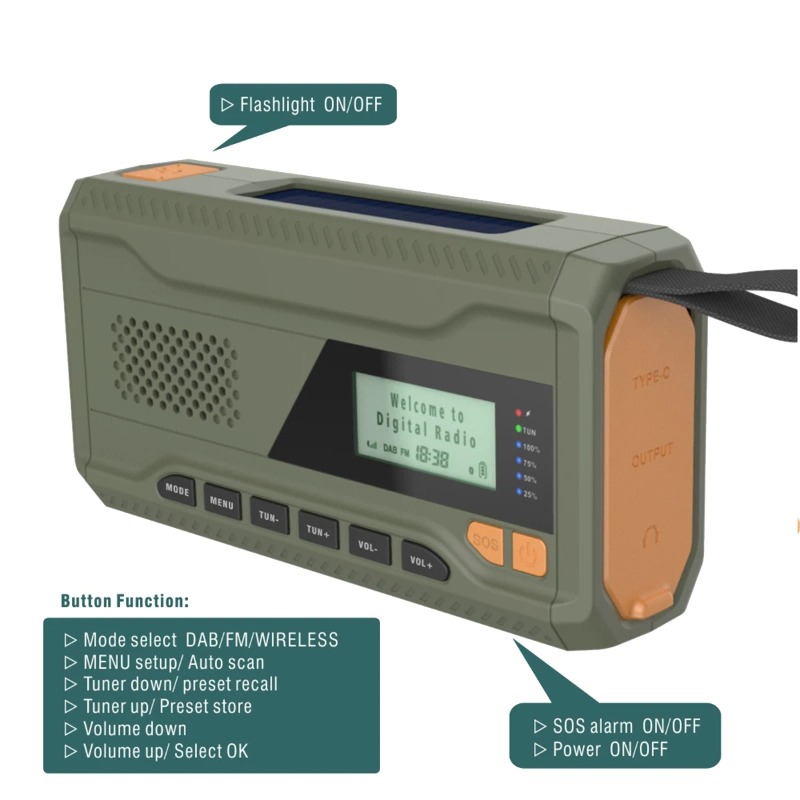 Radio DAB/FM con Bluetooth, ra - Emergency Radio Solar reseña y precio